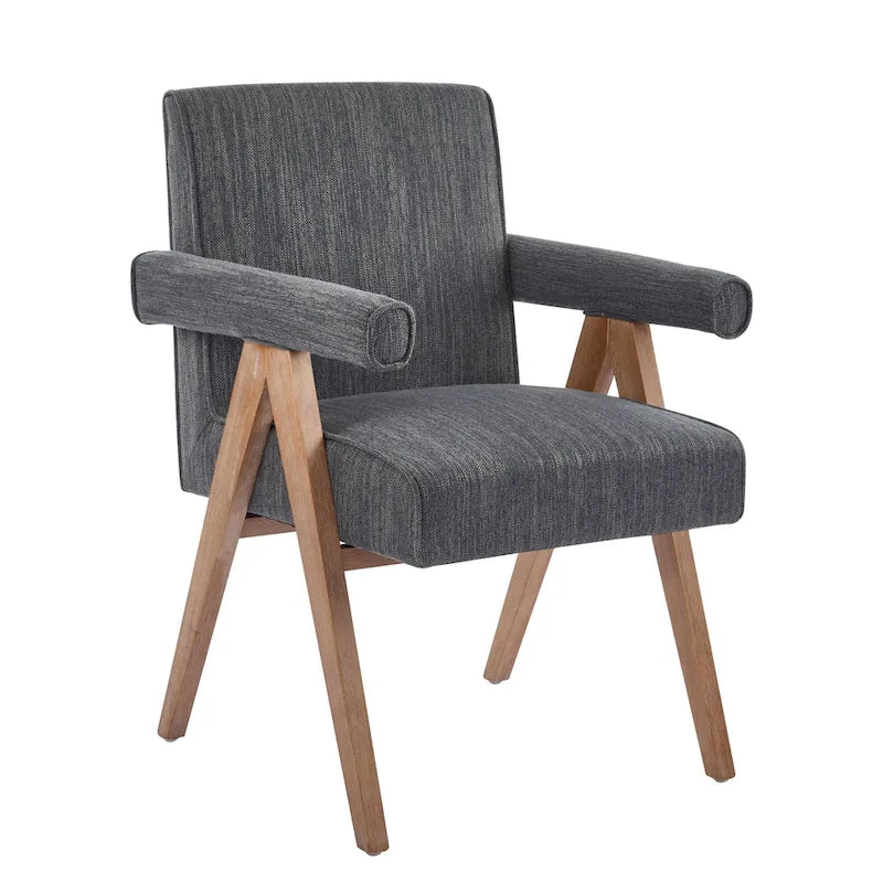 Chaise de salle à manger en tissu avec accoudoirs (lot de 2)