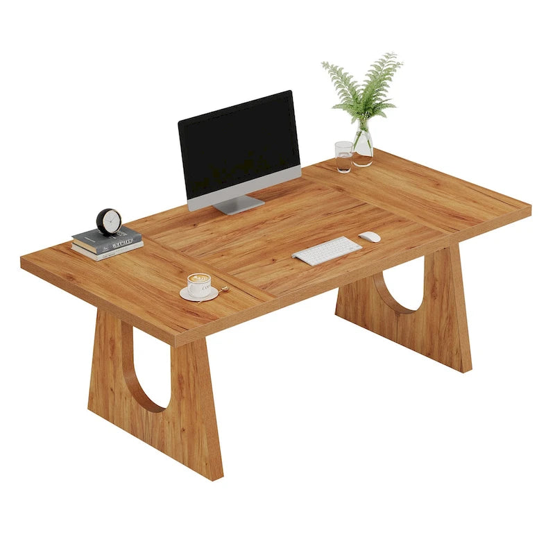 Grand bureau rectangulaire de 180 cm avec pieds en bois