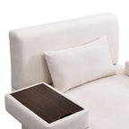 Fauteuil surdimensionné avec rangement et accoudoir asymétrique