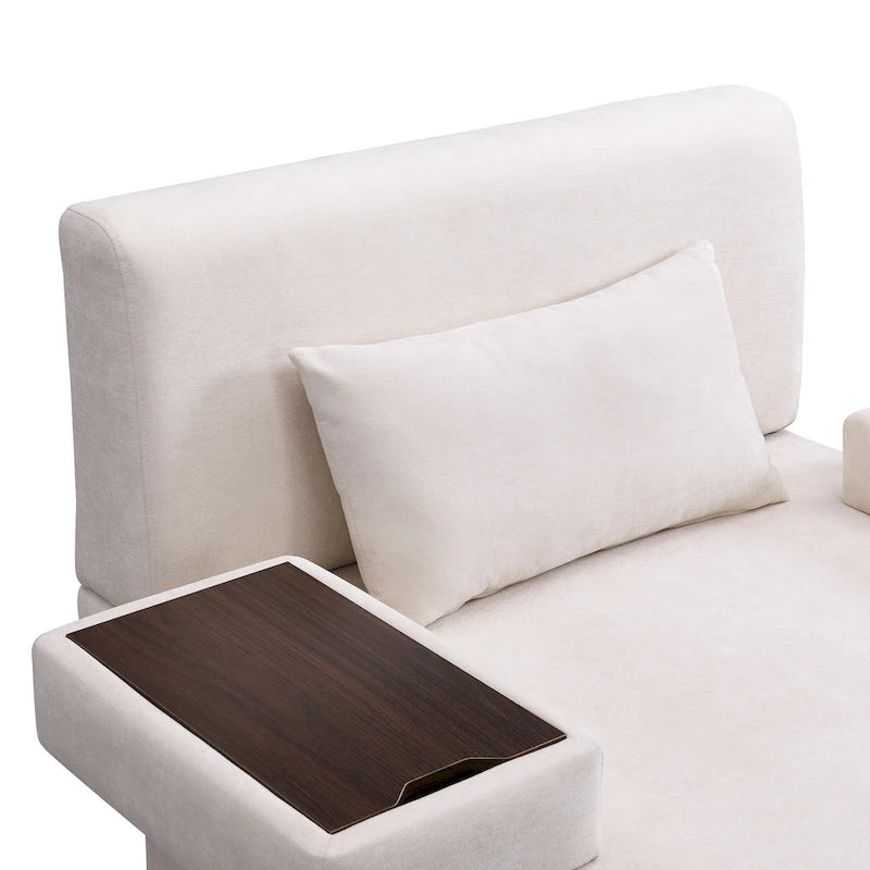 Fauteuil surdimensionné avec rangement et accoudoir asymétrique