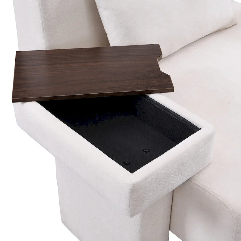Fauteuil surdimensionné avec rangement et accoudoir asymétrique