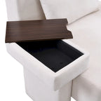 Fauteuil surdimensionné avec rangement et accoudoir asymétrique