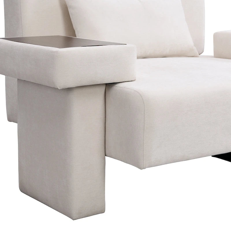 Fauteuil surdimensionné avec rangement et accoudoir asymétrique