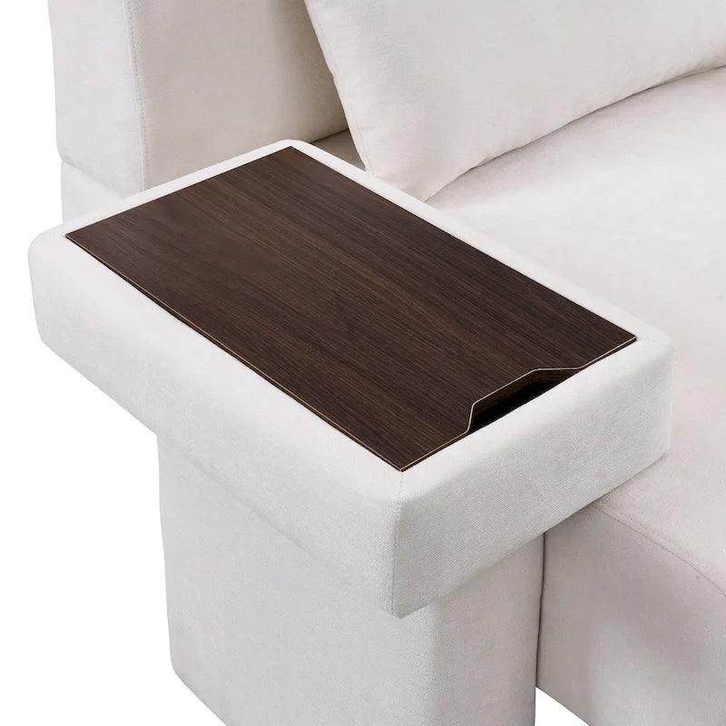 Fauteuil surdimensionné avec rangement et accoudoir asymétrique