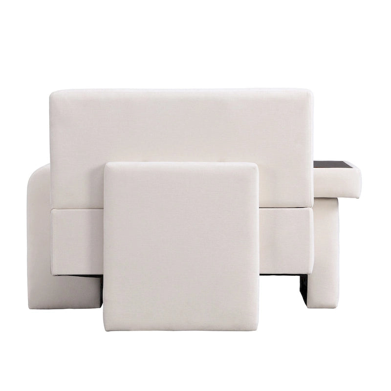 Fauteuil surdimensionné avec rangement et accoudoir asymétrique