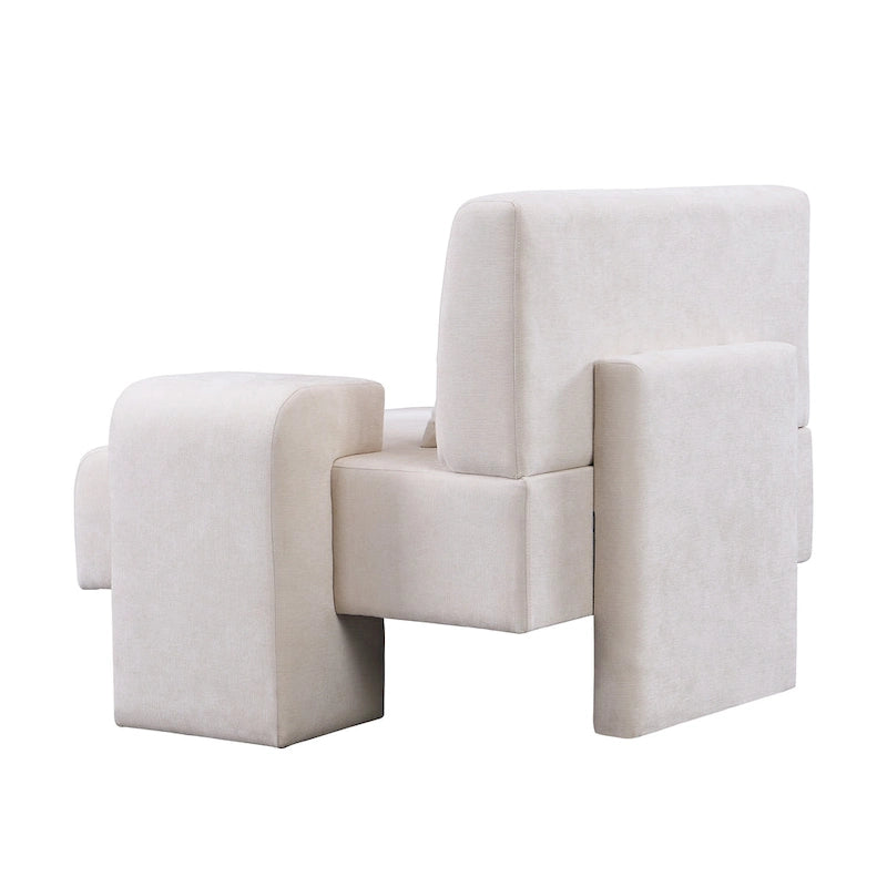 Fauteuil surdimensionné avec rangement et accoudoir asymétrique