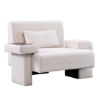 Fauteuil surdimensionné avec rangement et accoudoir asymétrique