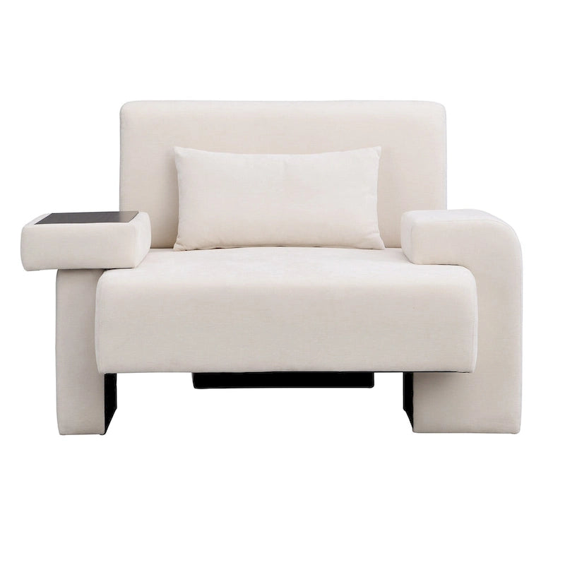 Fauteuil surdimensionné avec rangement et accoudoir asymétrique