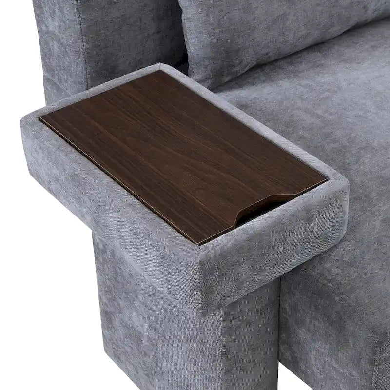 Fauteuil surdimensionné avec rangement et accoudoir asymétrique