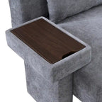 Fauteuil surdimensionné avec rangement et accoudoir asymétrique