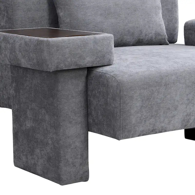 Fauteuil surdimensionné avec rangement et accoudoir asymétrique