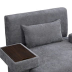 Fauteuil surdimensionné avec rangement et accoudoir asymétrique