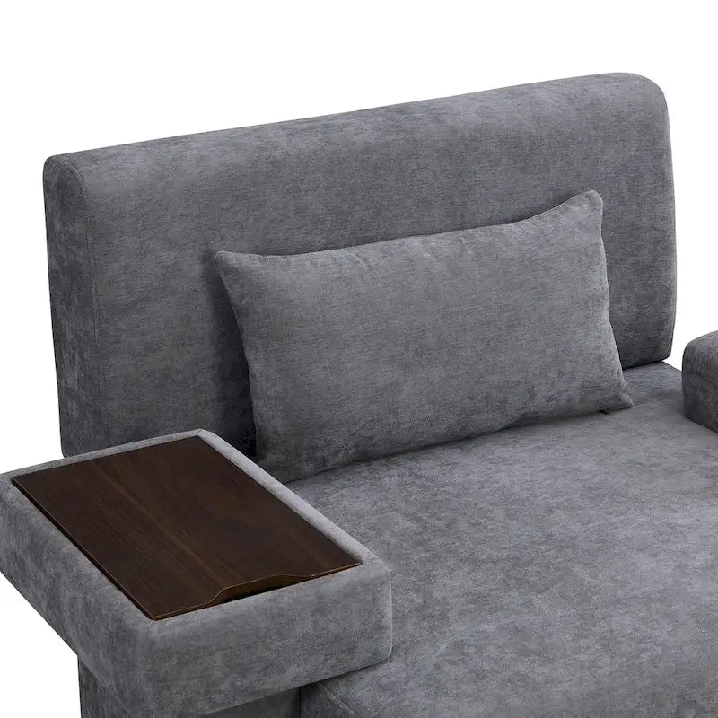 Fauteuil surdimensionné avec rangement et accoudoir asymétrique
