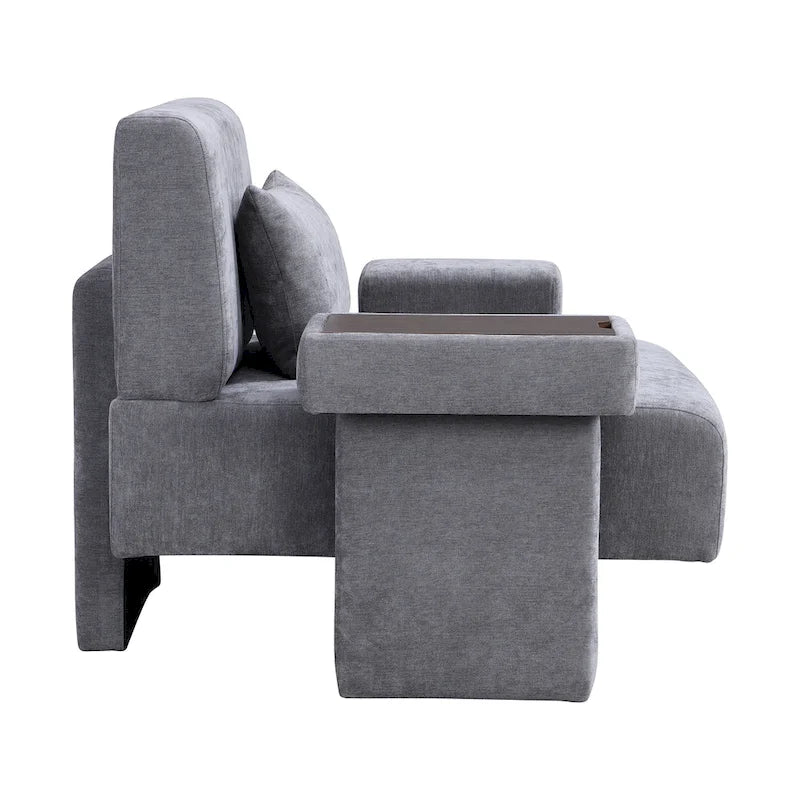 Fauteuil surdimensionné avec rangement et accoudoir asymétrique