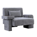 Fauteuil surdimensionné avec rangement et accoudoir asymétrique
