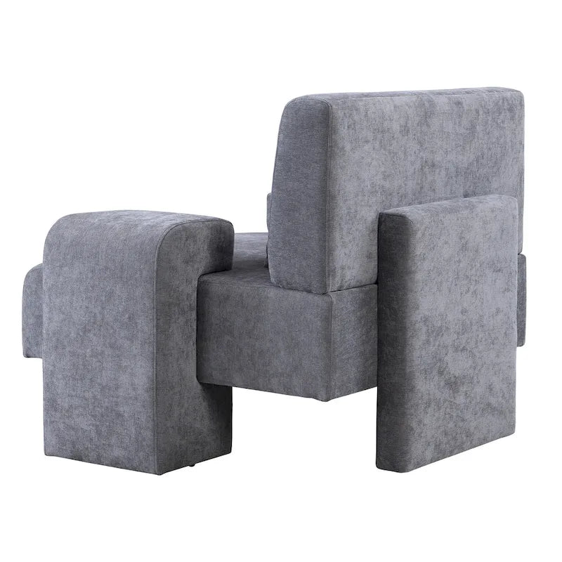 Fauteuil surdimensionné avec rangement et accoudoir asymétrique