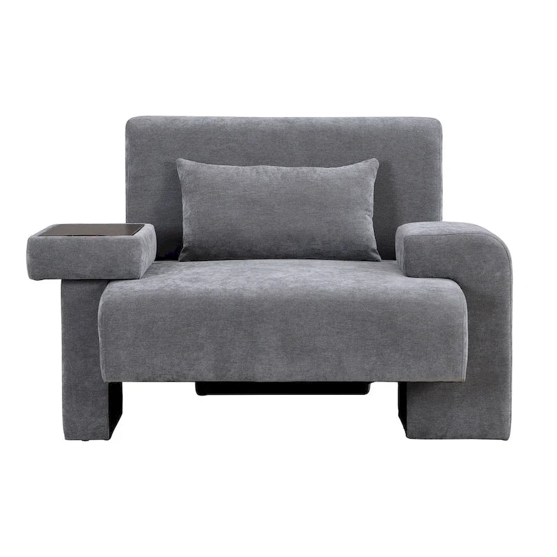 Fauteuil surdimensionné avec rangement et accoudoir asymétrique