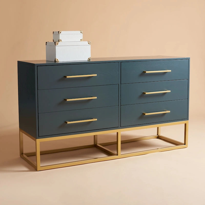 Commode à 6 tiroirs avec cadre ouvert