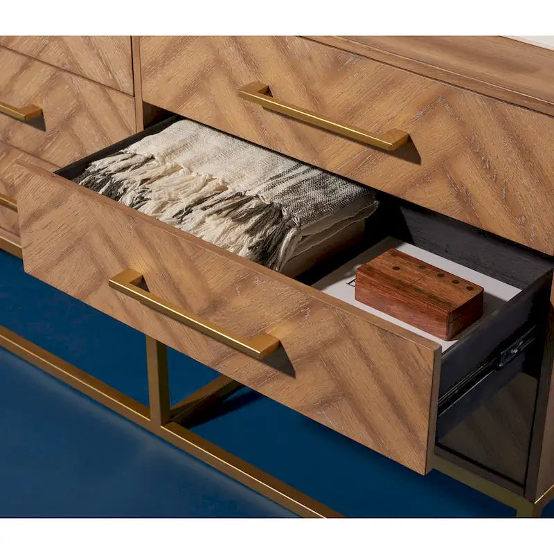 Commode à 6 tiroirs avec cadre ouvert