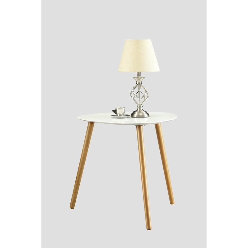 Table d'appoint avec plateau finition laquée piano et pieds en bois
