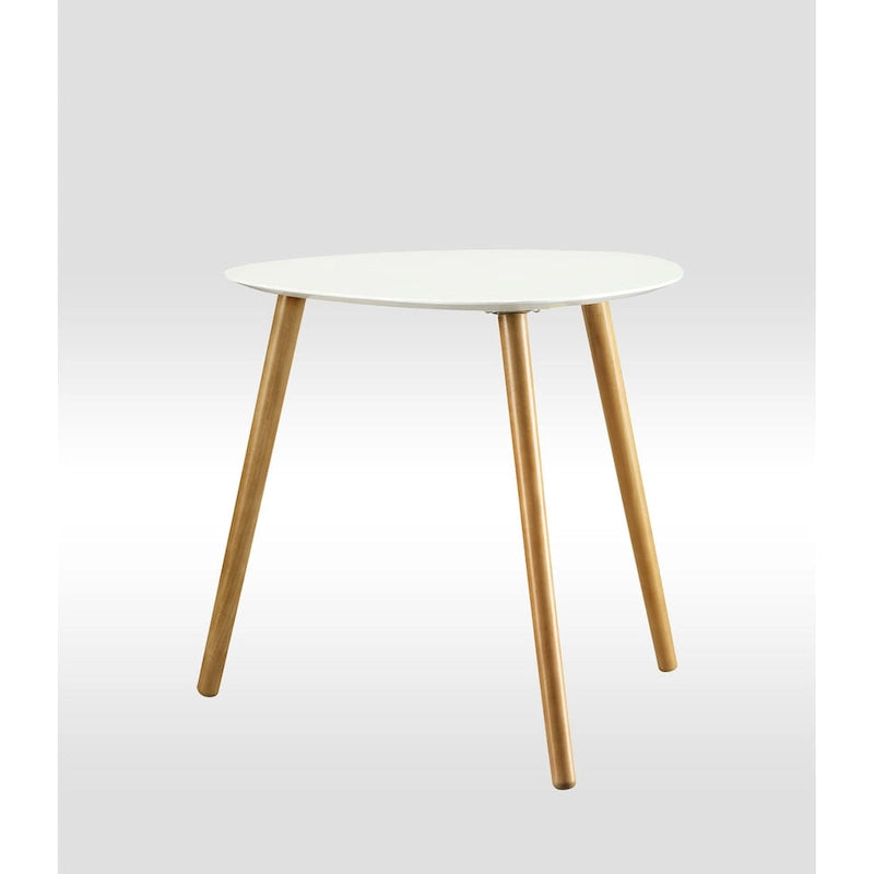 Table d'appoint avec plateau finition laquée piano et pieds en bois
