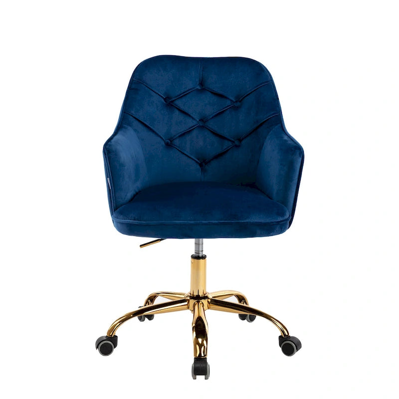 Chaise de bureau pivotante en velours à hauteur réglable