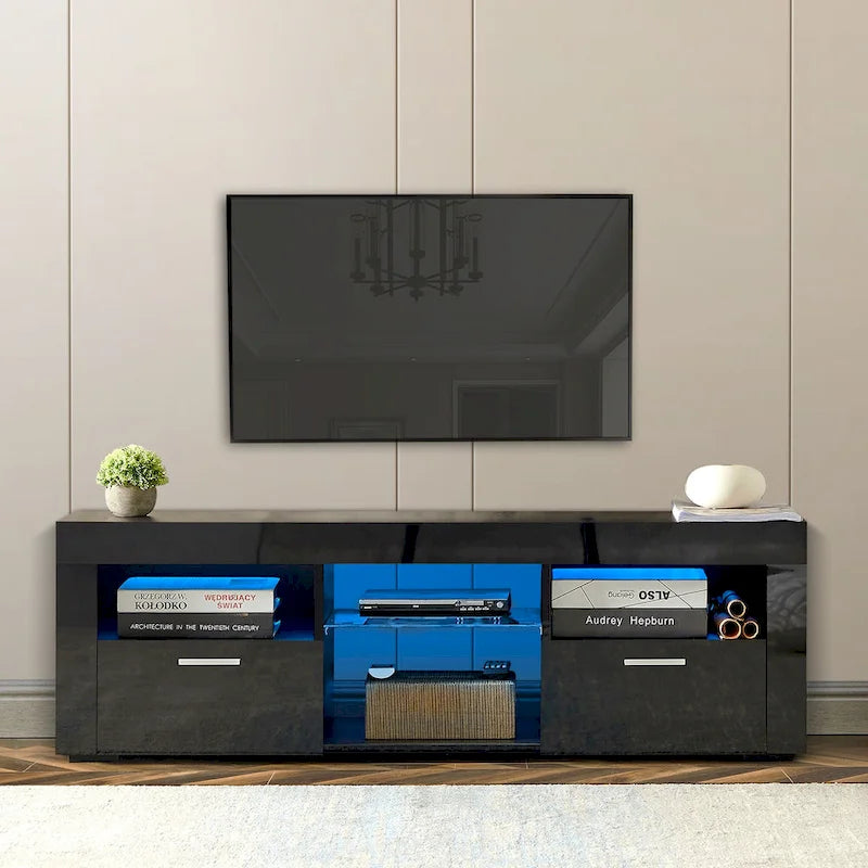 Meuble TV de 130 cm avec lumières LED pour téléviseurs jusqu'à 175 cm