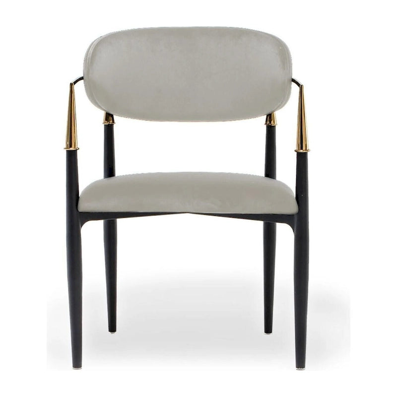Chaise de salle à manger en velours et acier inoxydable doré