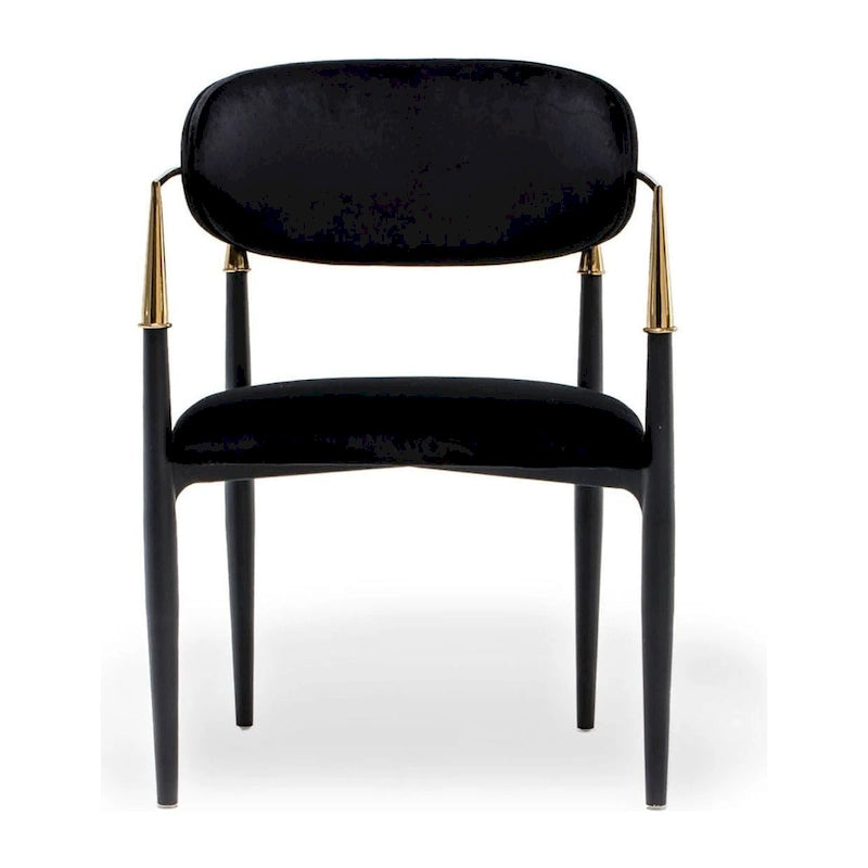 Chaise de salle à manger en velours et acier inoxydable doré