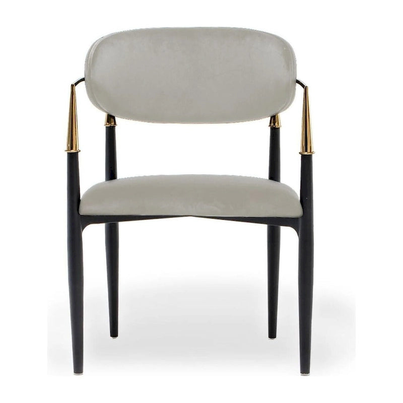 Chaise de salle à manger en velours et acier inoxydable doré