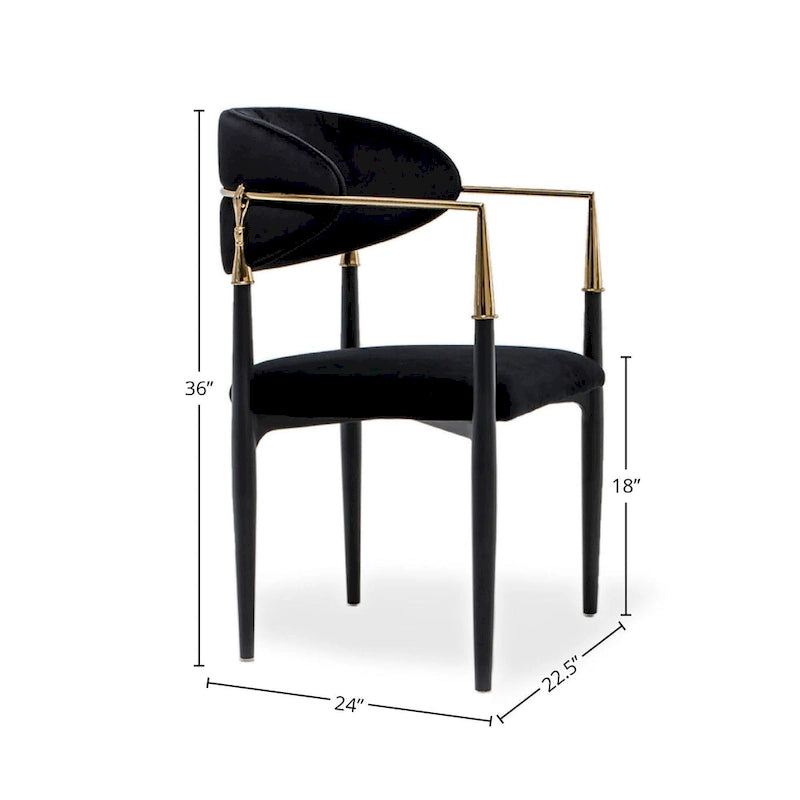 Chaise de salle à manger en velours et acier inoxydable doré