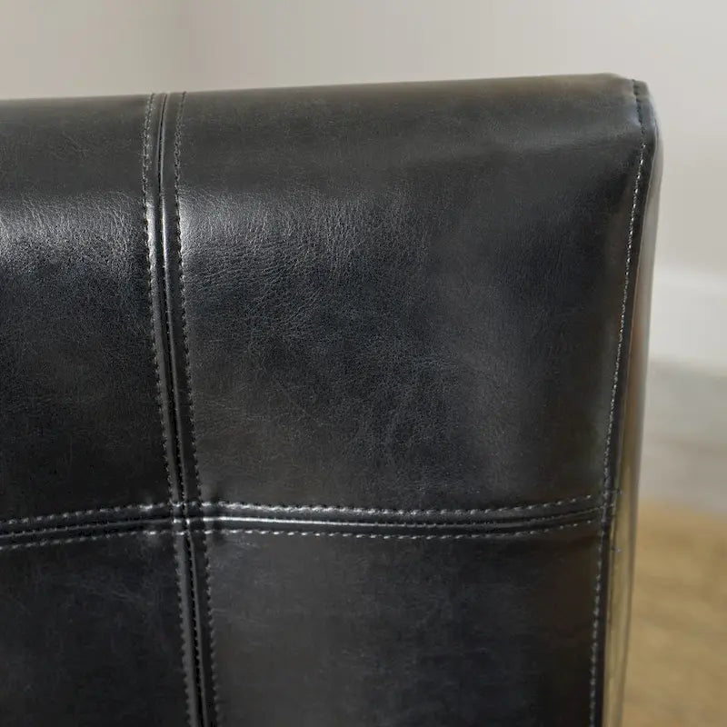 Chaise de salle à manger en cuir noir (lot de 2)