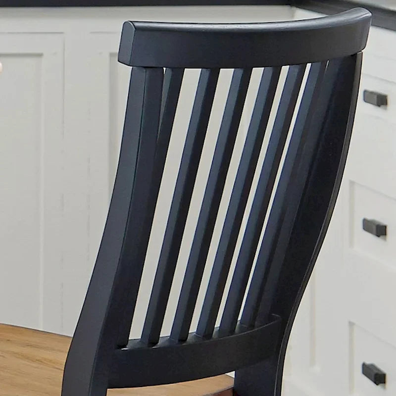 Tabouret de comptoir noir et chêne vieilli de 24 pouces