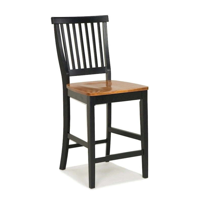 Tabouret de comptoir noir et chêne vieilli de 24 pouces