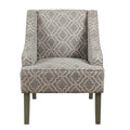 Fauteuil d'appoint Ash Gray à motif géométrique classique