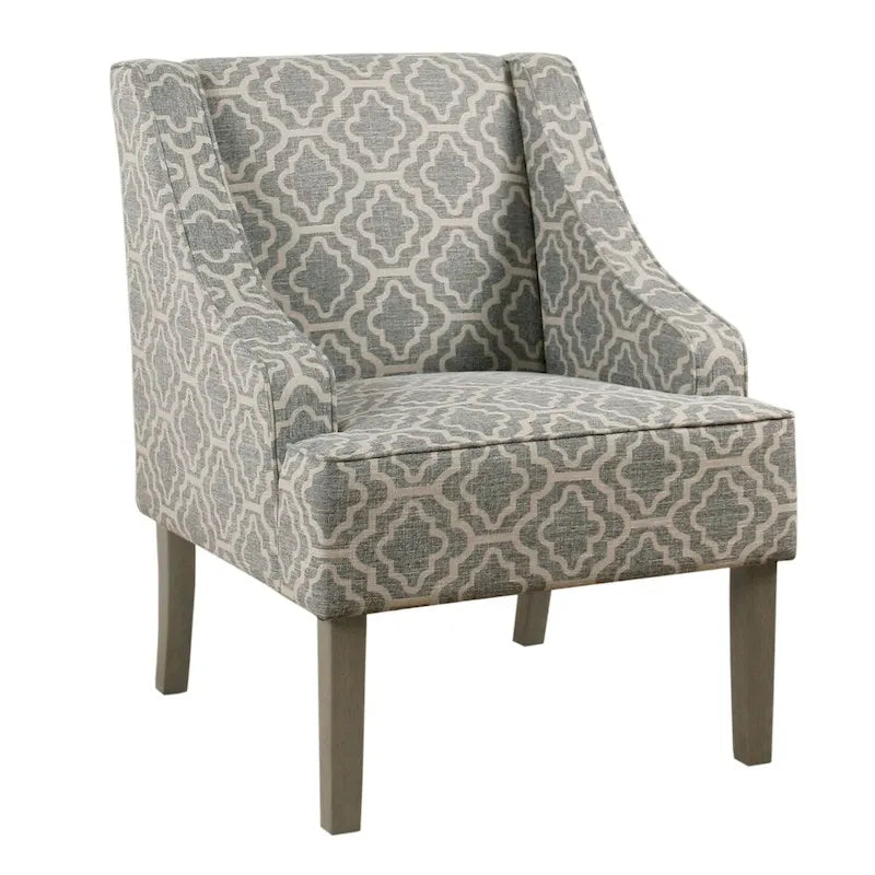 Fauteuil d'appoint Ash Gray à motif géométrique classique
