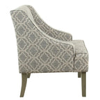 Fauteuil d'appoint Ash Gray à motif géométrique classique