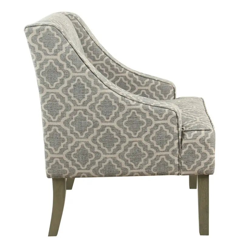 Fauteuil d'appoint Ash Gray à motif géométrique classique