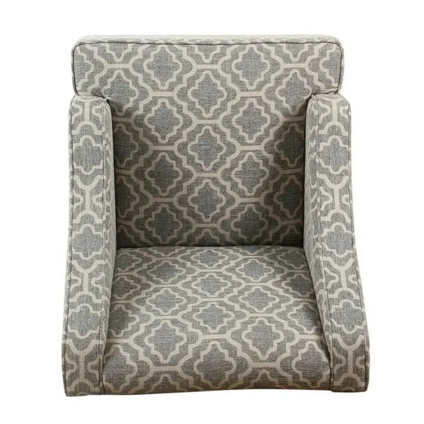 Fauteuil d'appoint Ash Gray à motif géométrique classique