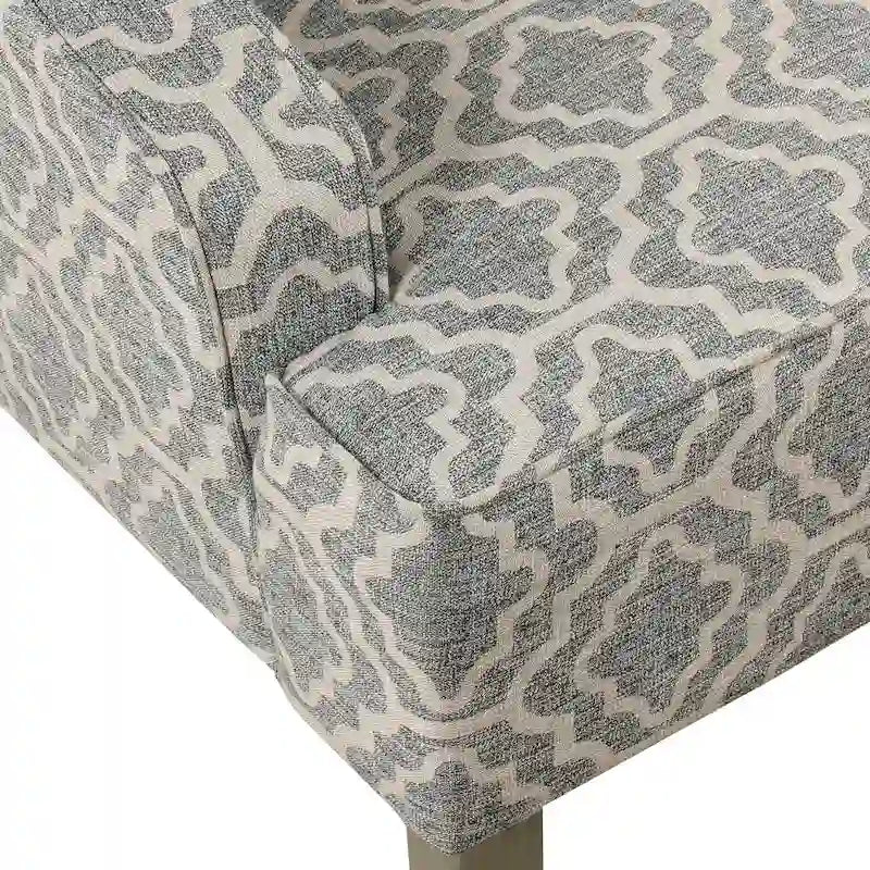 Fauteuil d'appoint Ash Gray à motif géométrique classique