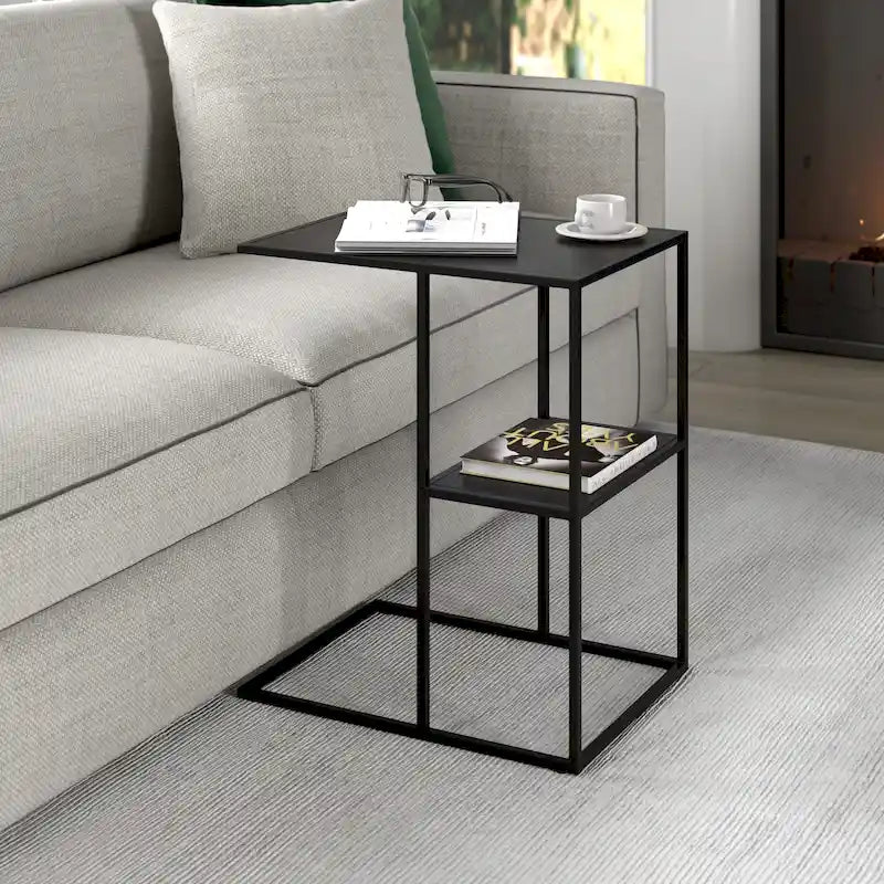 Table d'appoint rectangulaire en C de 50,8 cm de large