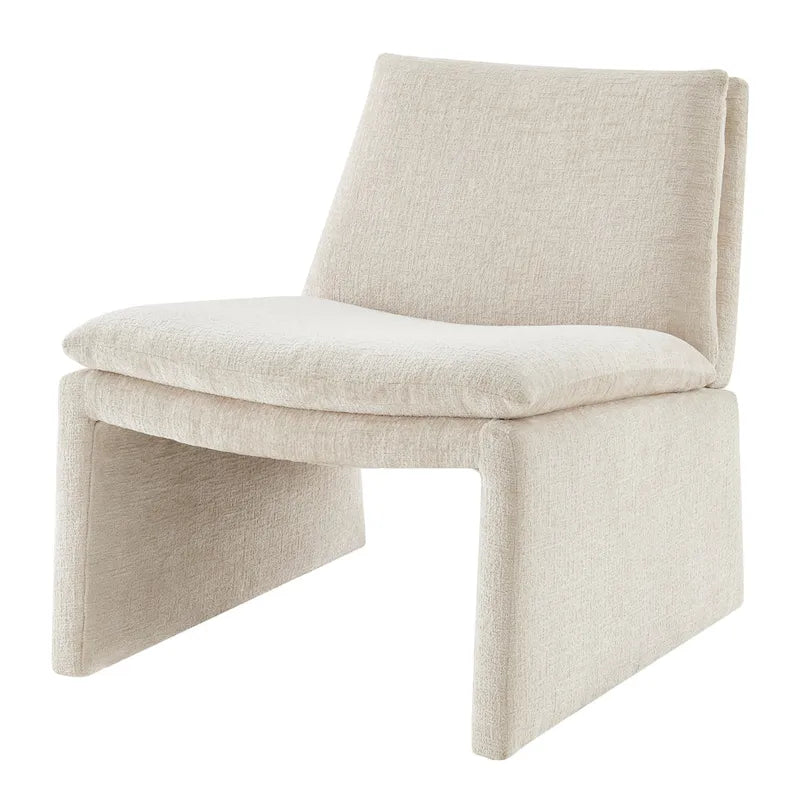 Fauteuil d'appoint en chenille à profil carré