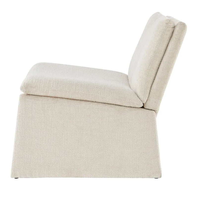 Fauteuil d'appoint en chenille à profil carré