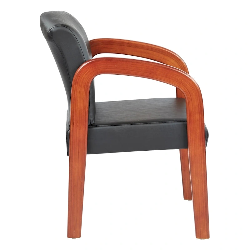 Chaise visiteur rembourrée à cadre en bois de chêne