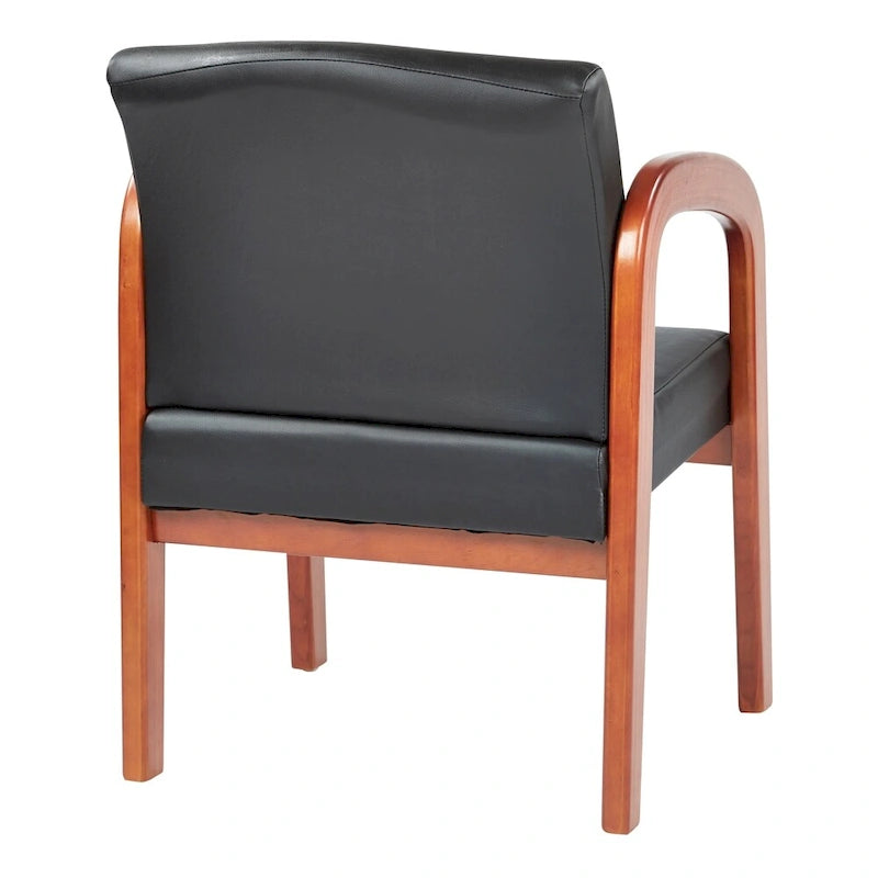 Chaise visiteur rembourrée à cadre en bois de chêne