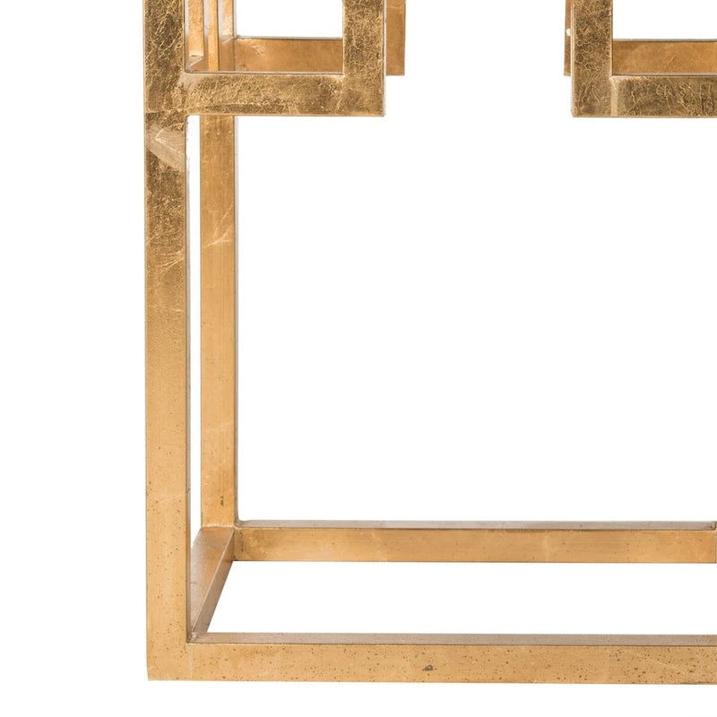 Table d'appoint feuille d'or antique - 40,6 cm L x 30,5 cm P x 53,3 cm H
