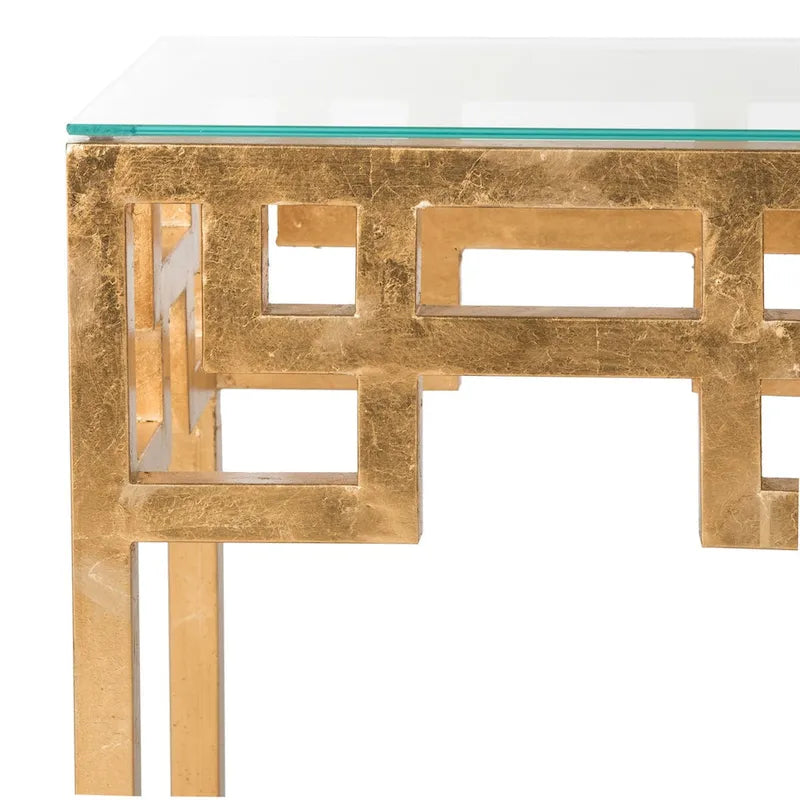 Table d'appoint feuille d'or antique - 40,6 cm L x 30,5 cm P x 53,3 cm H