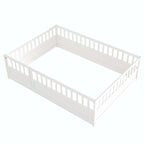 Lit au sol pour enfant avec cadre clôturé – Grand lit double et lit simple