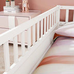 Lit au sol pour enfant avec cadre clôturé – Grand lit double et lit simple