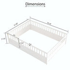 Lit au sol pour enfant avec cadre clôturé – Grand lit double et lit simple